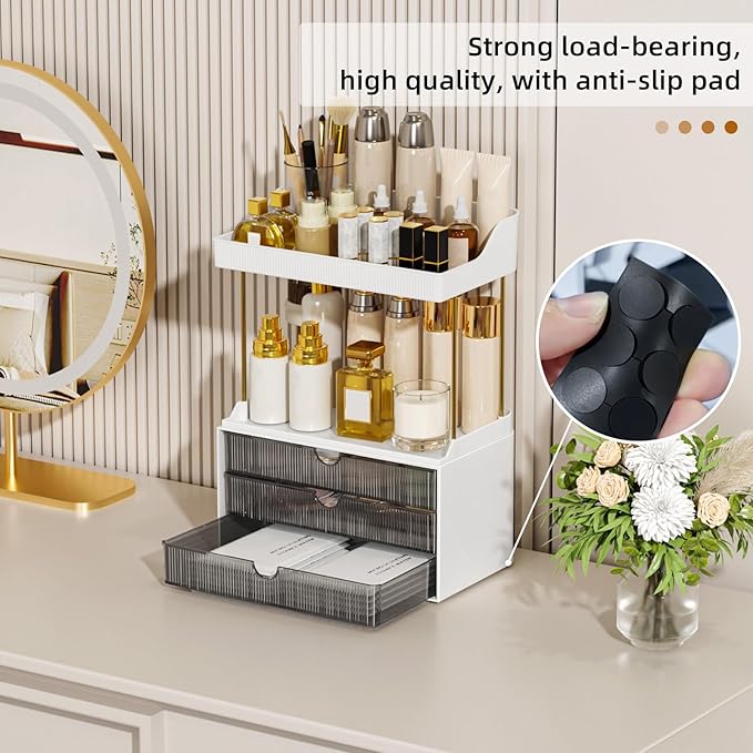 Strong 3 Drawers Bathroom Counter Organizer, 5 Tier Makeup Organizer, Versatile - Image 5