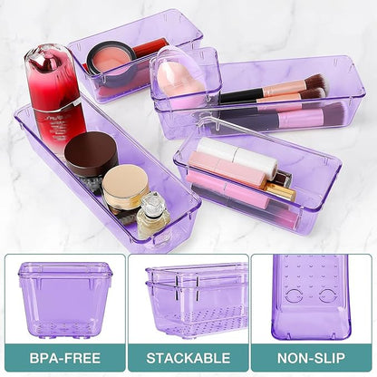 13 PCS Drawer Organizer Set, 5 Varied Size Bathroom and kitchen Drawer cabinet - Image 3