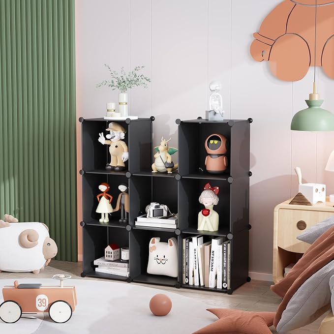 C&AHOME Cube Storage, 9-Cube Bookshelf, Plastic Closet Cabinet Organizer - Image 3