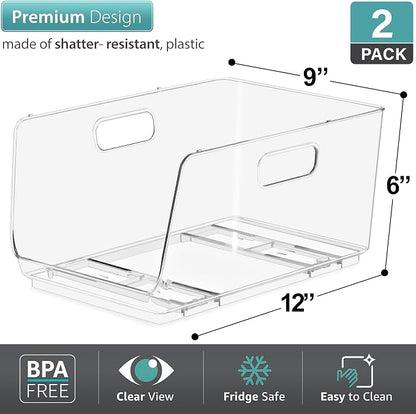 Sorbus Stackable Storage Bins Open Front - Image 2