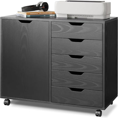 DEVAISE Mobile File Cabinet, 5-Drawer Wood Dresser Chest by DEVAISE