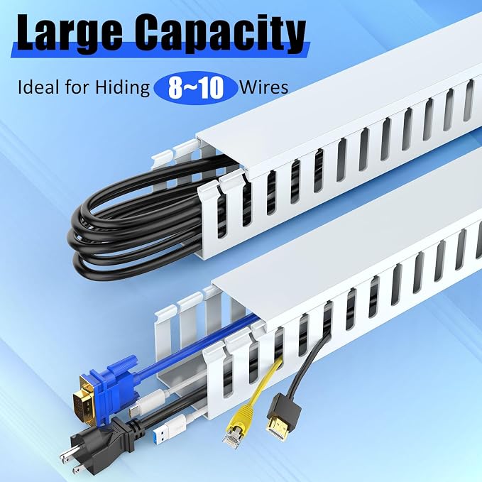 Wire Duct Kit, Open Slot Cable Management Raceway, 123in Track Desk Channel - Image 2