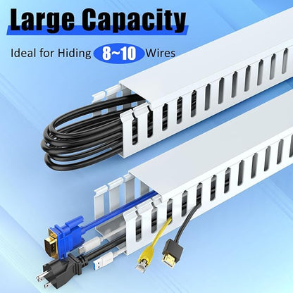 Wire Duct Kit, Open Slot Cable Management Raceway, 123in Track Desk Channel - Image 2