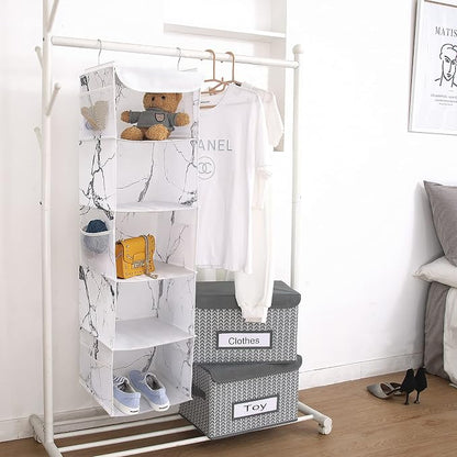 BrilliantJo 5 Shelves Hanging Closet Organizer, 2 Pack Hanging Storage - Image 2