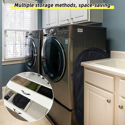 Collapsible Laundry Basket, 90L Mesh Pop-up Hamper - Image 6