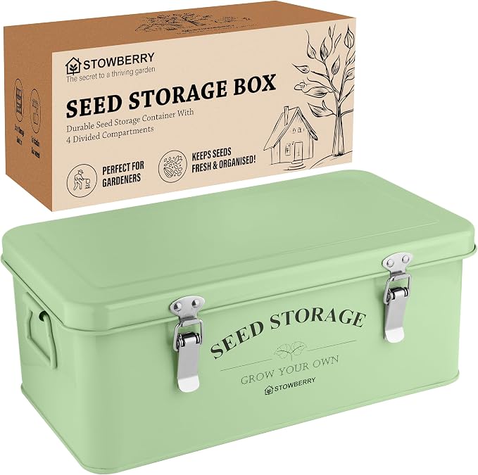 Seed Storage Box Organizer – Green Garden Seeds Tin - Image 8