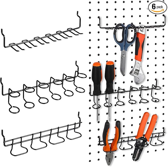 Coume 6 Pcs Pegboard Screwdriver Holders Organizer Pegboard Plier Holders by Surlontye
