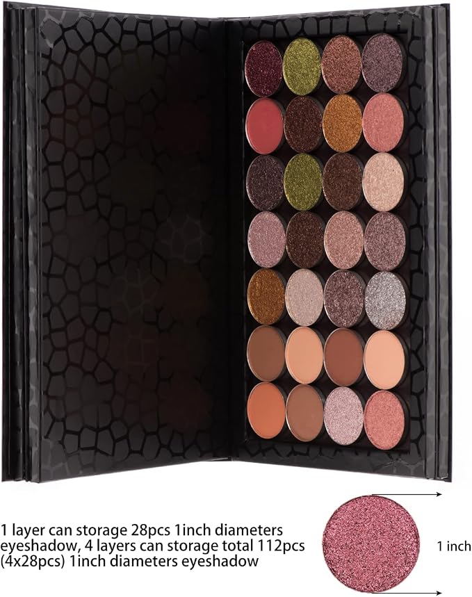 Allwon 4-Layer Book Shaped Magnetic Palette Large Empty Makeup Palette Storage - Image 4
