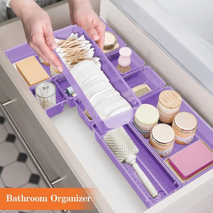 25 PCS Plastic Drawer Organizer Set, 4-Size Versatile Organizer Trays & storage - Image 6