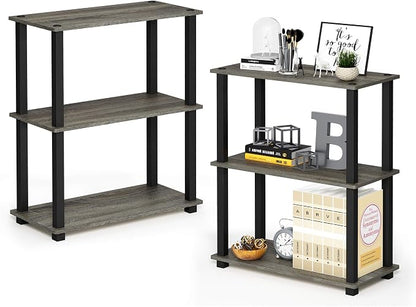 Furinno TURN-S-TUBE Storage Shelves Set of 2, 3-Tier Book Shelf, Corner Shelf by Furinno-FitsYourSpaceFitsYourBudget