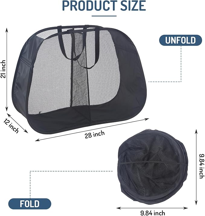 Seiritex Mesh Popup Laundry Hamper 2 Compartment, Collapsible Laundry Sorter - Image 7