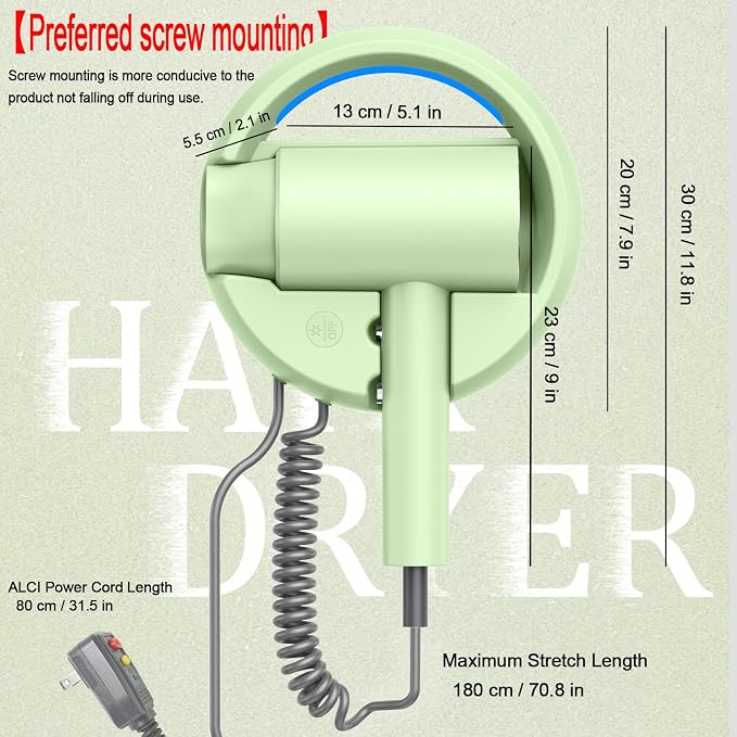 110V Hotel Wall Mounted Hair Dryer - Image 3