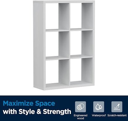 6 Cube Storage Organizer, 2x3 Cube Bookshelf, Cubby Storage Shelf, Wooden - Image 8