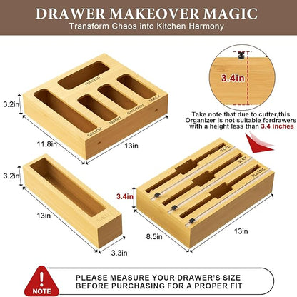 9 IN 1 Bamboo Foil and Plastic Wrap Organizer - Image 2