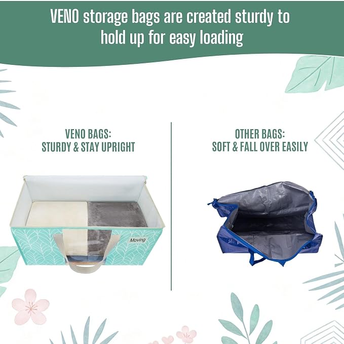 VENO 6 Pack Heavy Duty Moving Bags, Clothes and Comforter Storage Bags - Image 6