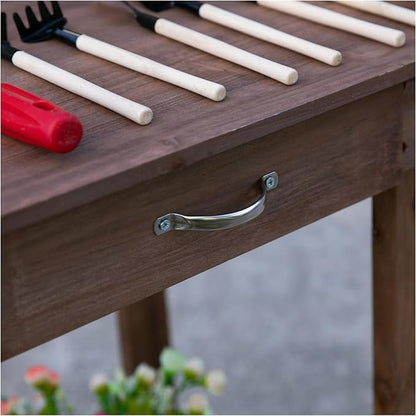 Wooden Potting Bench Outdoor Garden Work Table - Image 7