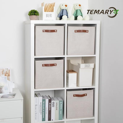 Temary Cube Storage Bins 12 Inch Storage Cubes 4PCs Fabric Organizer Bins Boxes - Image 6