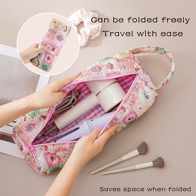 Quilted Hair Tools Travel Bag，Hair Styling Accessories Storage Case - Image 2
