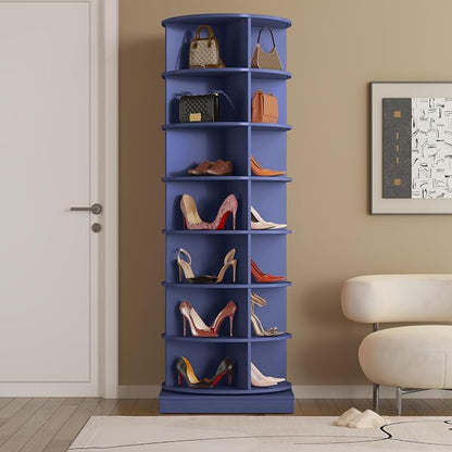 HomVent Rotating Shoe Rack, 7-Tier Spinning Shoe Rack Tower | 360° Revolving - Image 2