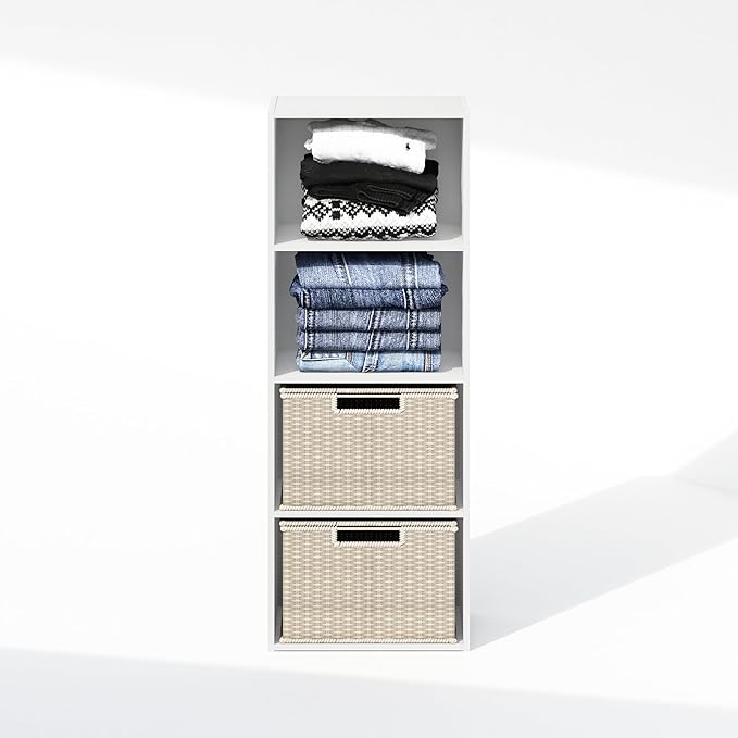 Furinno Reed Closet Organizers and Storage, 4-Tier Closet Organizer, Open Shelf - Image 7