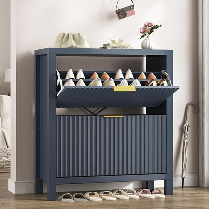 Fluted Shoe Cabinet Storage by YomiluveDesign