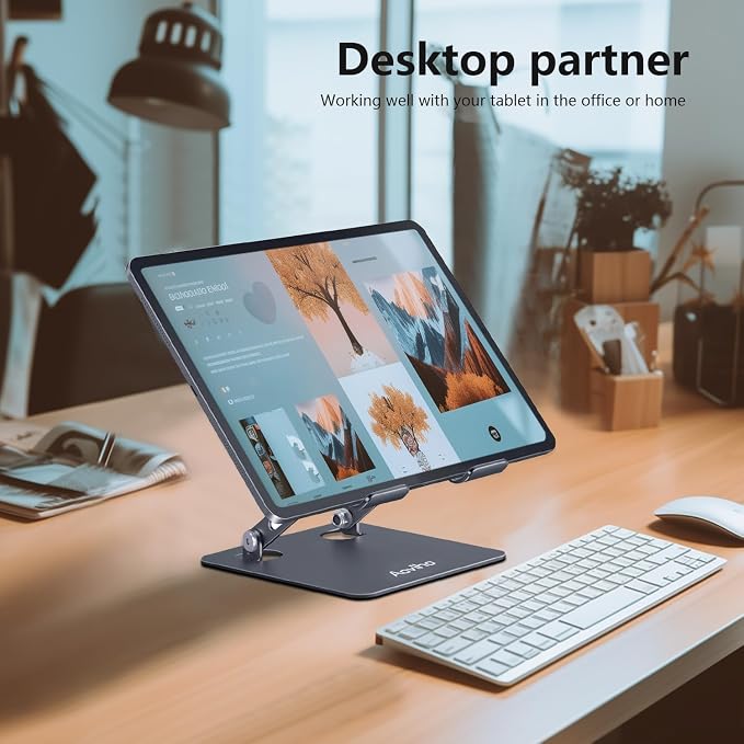 Adjustable Tablet Stand Holder for Desk, Desktop Tablet Holder, Foldable - Image 2