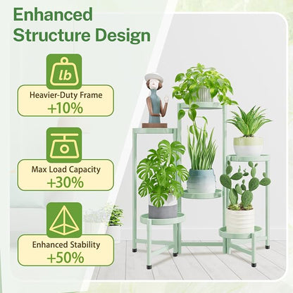 iDavosic.ly Plant Stand Indoor Outdoor, 6 Tier Corner Metal Flower Display - Image 5