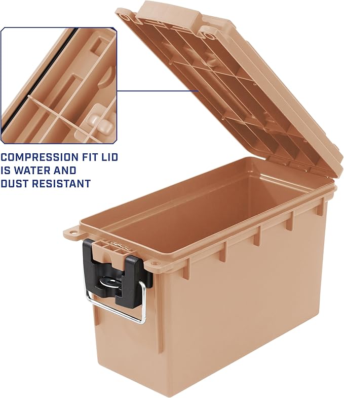 Sheffield Ammo Box Made in USA, Stackable Lockable Ammo Storage Box, Tan | - Image 4