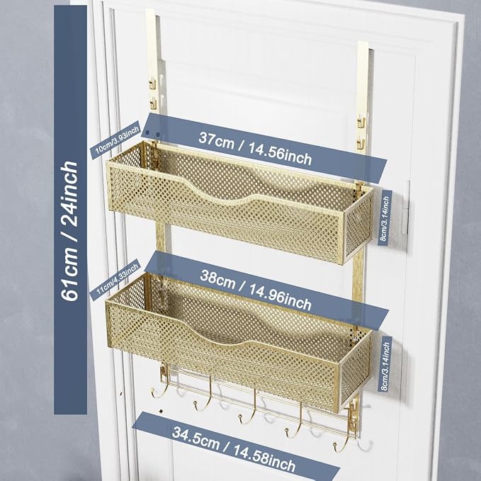 BRENNHOLZ Over The Door Hooks Organizer, Coat Rack - Image 2