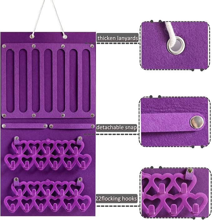 Storage Holder Display Board Felt Wall Hanging Jewelry Organizer - Image 4