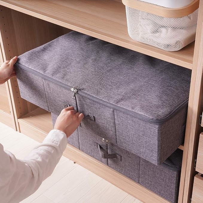 Folding Fabric Rigid Under Bed Closet Storage Bins - Image 5