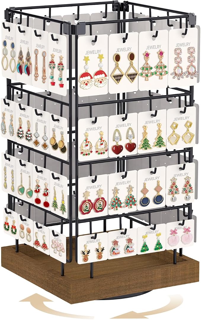 MODOWEY 360 Rotating Earring Cards Organizer Holder Stands by MODOWEY