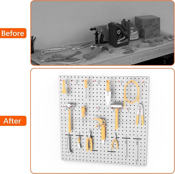 WALMANN Metal Pegboard Panels for Wall Garage Tools Pegboard for Garage - Image 7