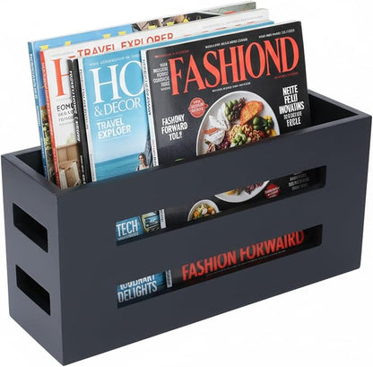 Magazine File Holder, Standing Wooden Magazine Rack, Desk Folder Organizer by Unknown