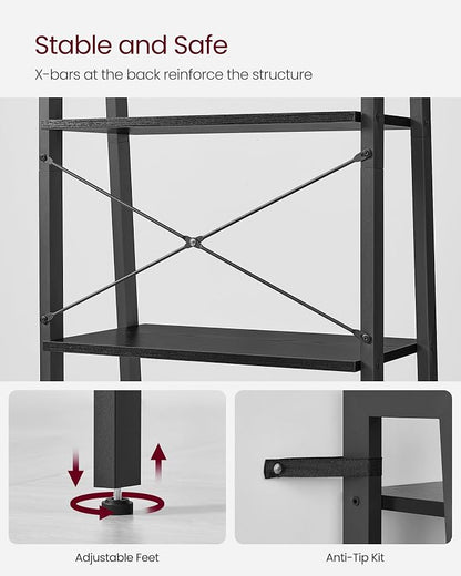 VASAGLE Ladder Shelf, 5-Tier Bookshelf, Storage Rack, Bookcase - Image 6