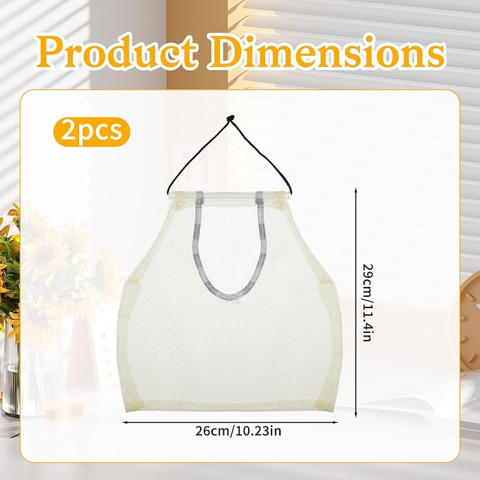 2PCS Hanging Mesh Storage Bags for Fruits, Vegetables, Garlic - Image 2