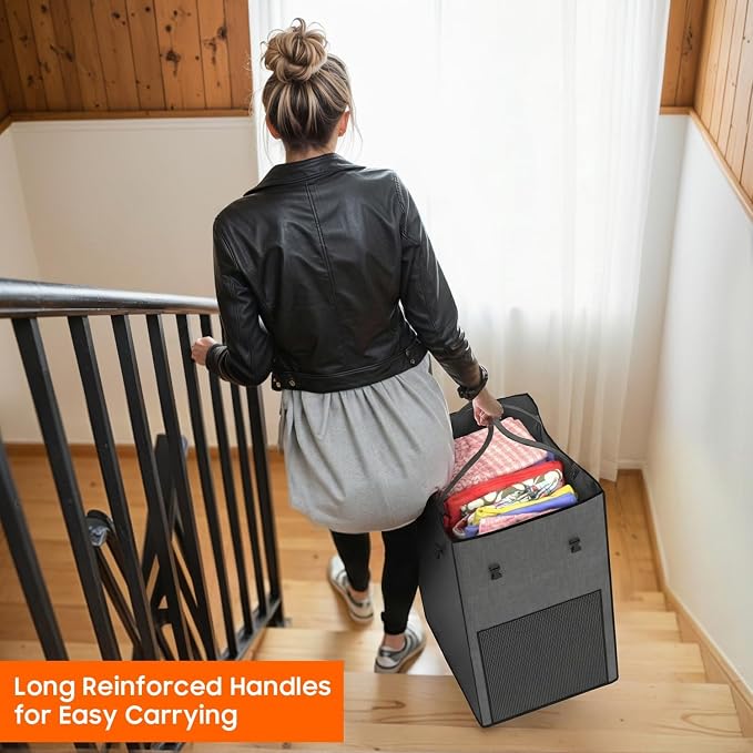 160L Laundry Hamper with Lid, Rolling Laundry Basket with Wheels, Large & Tall - Image 7