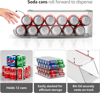 Sorbus Soda Can Organizer for Refrigerator – Stackable Can Dispenser - Image 4