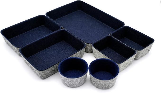 Welaxy Desk Drawer organizer felt trays desktop storage bins dividers - Image 2