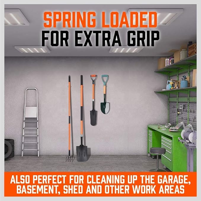 HORUSDY 10 Pack Spring Grip Mop and Broom Holder - Image 6