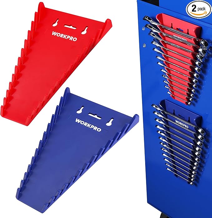 WORKPRO 2-Pack Magnetic Wrench Organizer, 12-Piece Wrench Holder Set by WORKPRO