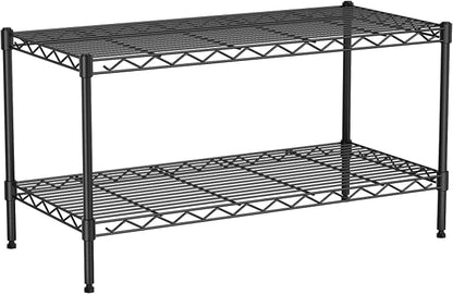 2 Tier Wire Shelf, Height Adjustable Design, 35.8"Wx17.7Dx19.6H, Lockable by Vanzbon