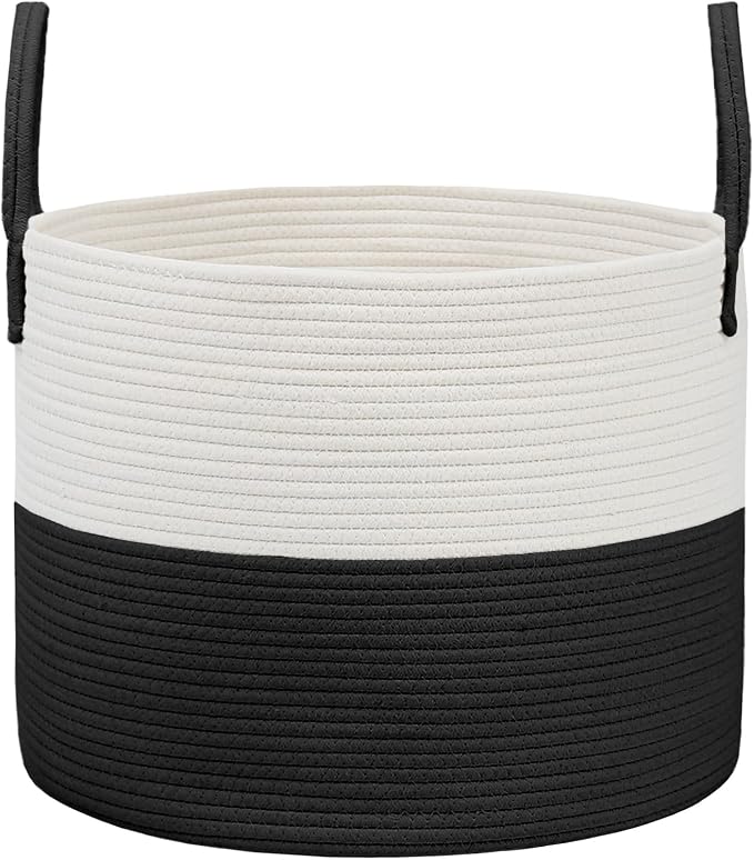 JMvicyroam 115L Extra Large Machine Washable Cotton Rope Blanket Basket | by JMvicyroam