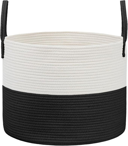 JMvicyroam 65L Extra Large Machine Washable Cotton Rope Blanket Basket | by JMvicyroam