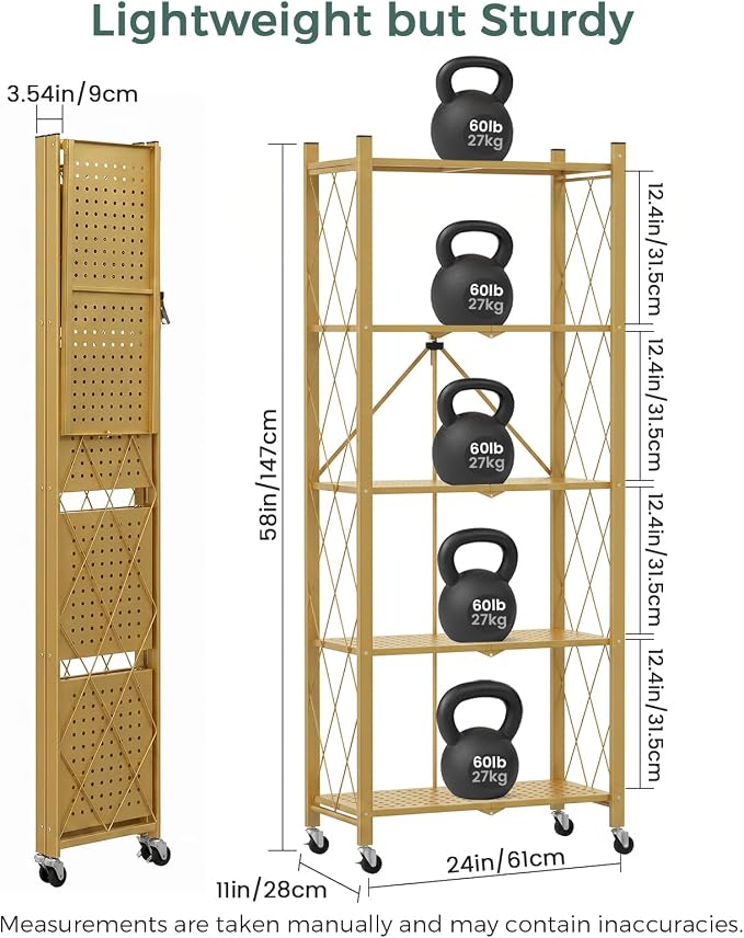 DEANIC 5-Shelf Folding Bookcase - Image 3