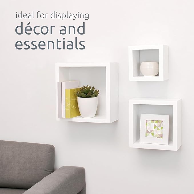 Kiera Grace Cubbi Floating Shelves, Modern Wall-Mounted Square Shelves - Image 7