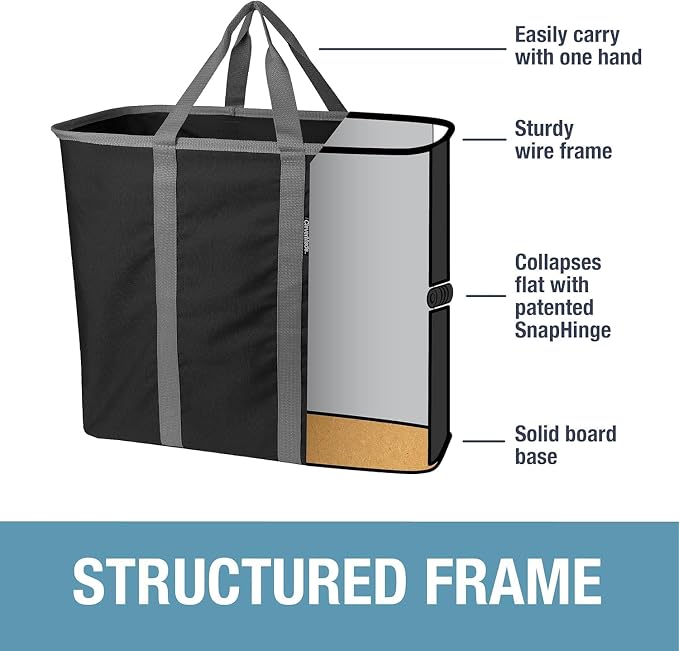 CleverMade Collapsible Laundry Caddy – Foldable Laundry Hamper & Tote, XXL 64L - Image 6