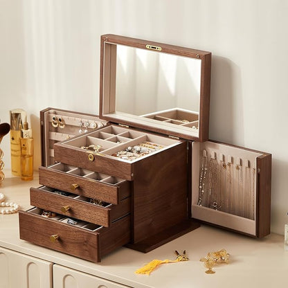 Black Walnut Wooden Jewelry Box, Wood Jewelry Organizer - Image 2