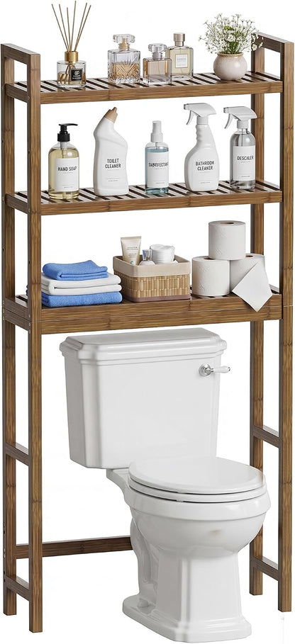 SMIBUY Bathroom Storage Shelf, Bamboo Over-The-Toilet Organizer Rack, by SMIBUY