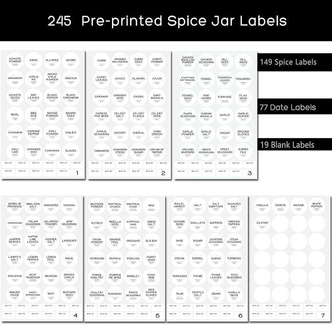 245 Spice Jar Labels - Image 4